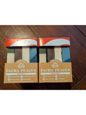 Two Pacha Soap Co. Limited Edition Pacha Peaces Bar Soaps 4-Pack Sampler 8oz